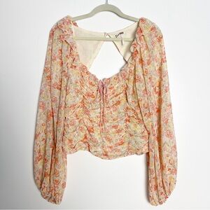 Free people orange floral top